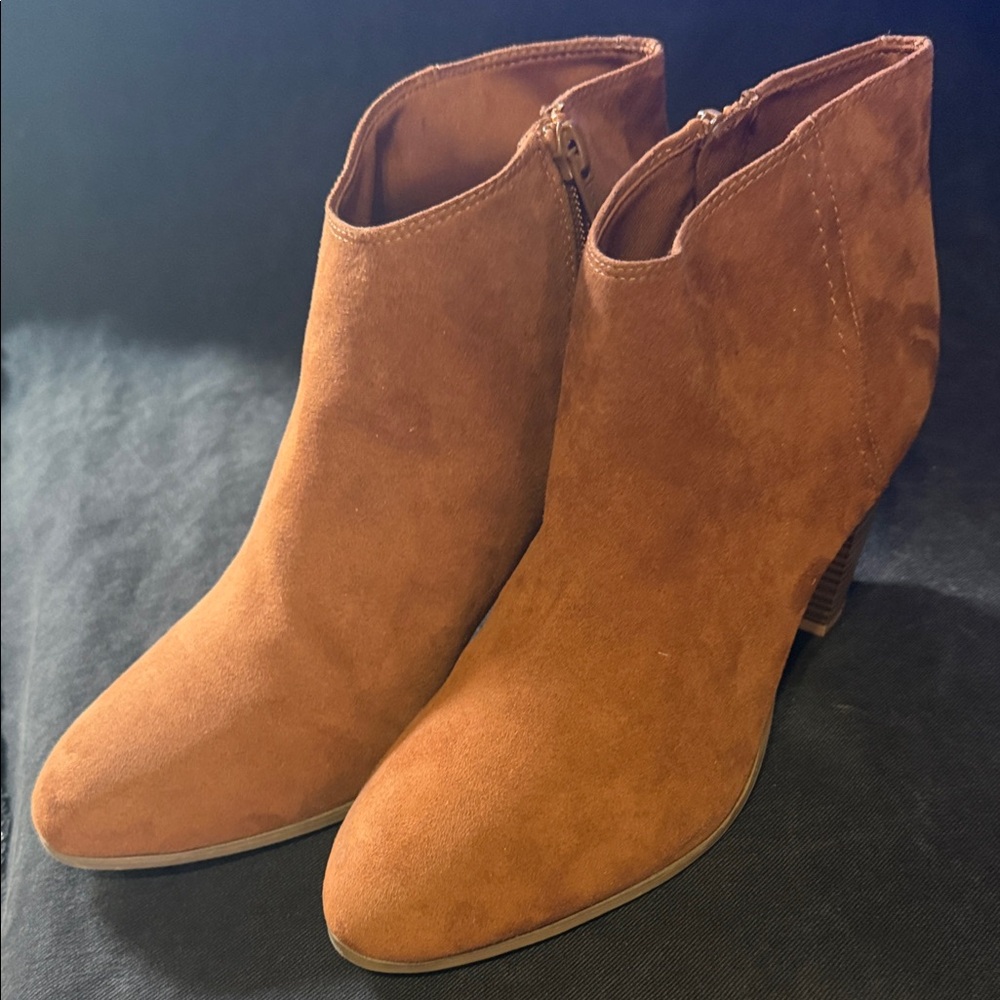 Old Navy Tan Suede Ankle Booties